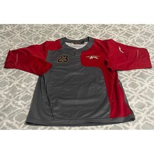 X-Grain Mens XL Red Gray Baseball Jersey 23‎ Athletic Sportswear Top